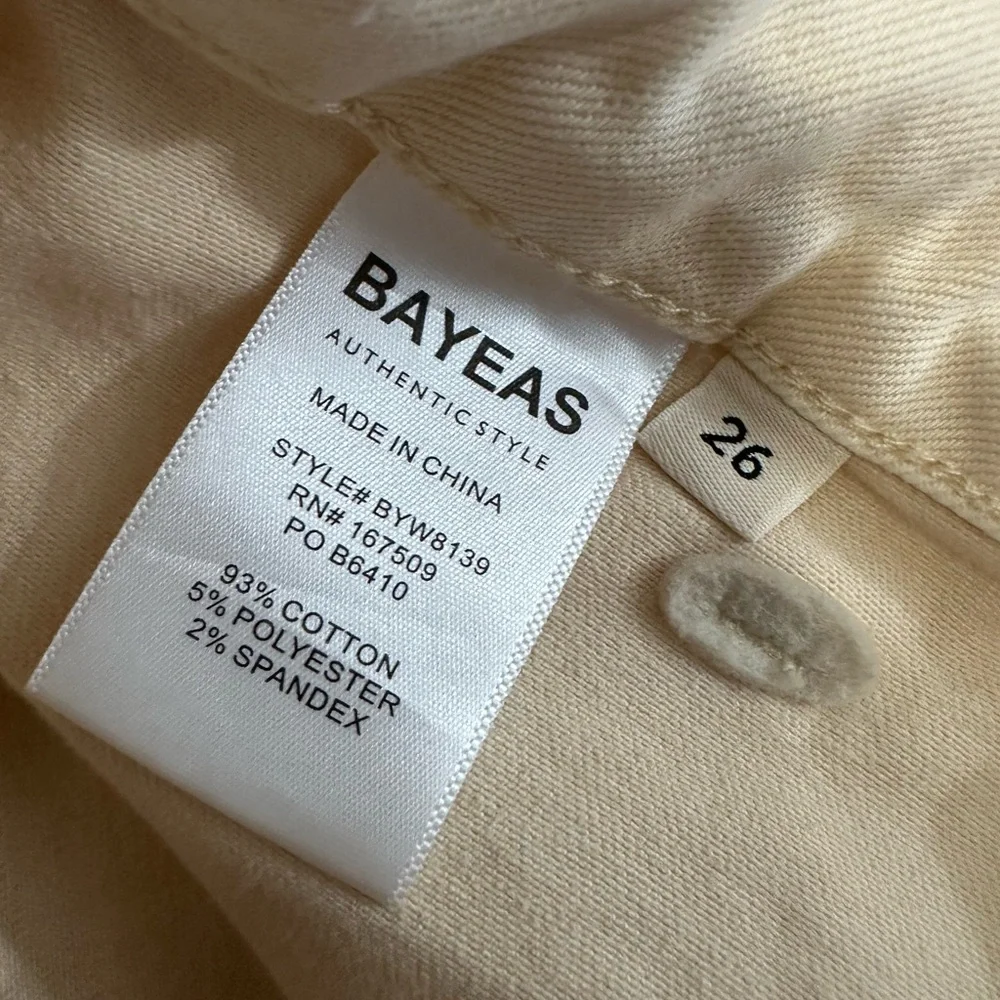 EUC Bayeas high rise wide leg denim cream jeans women’s size 26 - Picture 3 of 4
